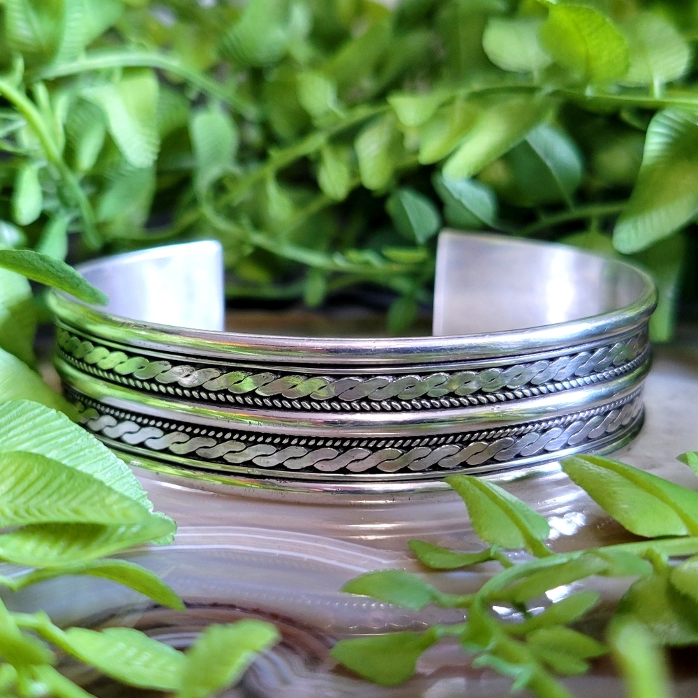 Sterling Silver Wide Cuff Bracelet